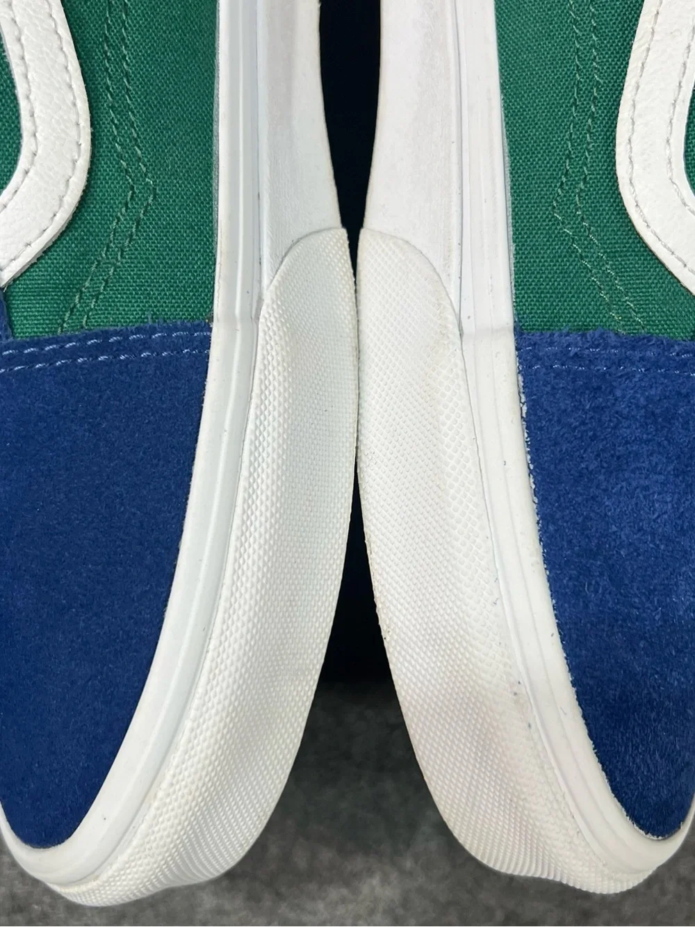 VANS Old Skool Yacht Club Blue/Green-Yellow Canvas/Suede Retro Sneaker Size 11.5